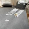 Sábana de Terciopelo de Leche Engrosada de Invierno de Una Pieza para Dormitorio Individual Doble Cama Grande Volante Terciopelo Coral Funda de Almohada para Cama Juego de Tres Piezas
