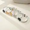 Soporta grabado, pulsera tejida de cordón cuadrado de cuero y acero inoxidable, ajustable, disponible en varios colores, adecuada tanto para hombres como para mujeres