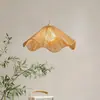 Lámpara colgante de cuerda de cáñamo retro japonesa estilo wabi-sabi para casa de huéspedes, restaurante, sala de estar, dormitorio, sala de té, lámpara de sombrero de paja tejida a mano inspirada en Zen