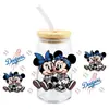 Mickey Mouse Transfer UV DTF Cristal Transparente Copo de Vidro com Adesivo 16oz Especial À Prova d'Água Resistente a Arranhões Atacado Transfronteiriço