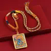 Corda para Pingente de Colar Xizang Pingente Thangka Pingente Wuye Cultural e Criativo do Templo Oito Santos Padroeiros Corda de Algodão Trançada à Mão