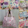 Pato de Pico de Dibujos Animados Bolsa Plegable Ecológica Cinnamoroll Perro Pudín Bolsa de Compras de Gran Capacidad My Melody Tela Oxford Kt Cat