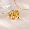 Anillo Abierto Creativo de Acero Inoxidable con Forma de Ola Irregular, Anillo Geométrico Versátil de Nicho Estilo Ins para Mujer, No se Desvanece