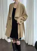 Saia Patchwork Luxi Veludo Renda Estilo Coreano Retrô para Mulheres, Nova Saia de Cintura Alta Elástica Slim-Fit Linha A Inverno 2166