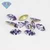 Huagang Gem Banhado a Ouro Fundo Amarelo Olho de Cavalo Deformação Zircônia Azul Pedra Bruta Azul Diamante CZ Artificial Pedra Branca Manicure