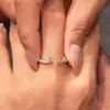 Anel Aberto Simples e de Alto Padrão com Diamante em Forma de Gota nas Duas Pontas, Anel para Dedo Indicador com Diamante Oval de Luxo Leve e Alto Padrão