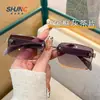 Nuevas Gafas de Sol Cuadradas para Mujer, Gafas de Sol Sin Montura Modernas y de Alta Gama, Gafas de Sol Ligeras de Lujo Anti-UV