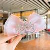 Horquilla de estilo coreano para niña, con diamantes de imitación, pequeña corona, lazo, clip superior, bonitos accesorios para el cabello hechos a mano para niña