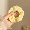 Goma para el pelo estilo perezoso coreano con lazo, Accesorio para el pelo de cola de caballo baja estilo bosque, Scrunchie de tela para mujer, Banda elástica para el pelo