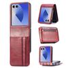 Funda de Teléfono Multifuncional con Ranura para Tarjeta Adecuada para Samsung Z Flip8 7/6/5/4/3 con Apertura Superior e Inferior para Pantalla Plegable Funda de Cuero
