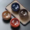 Taza de cerámica simple con cambio de horno para oficina en casa, taza de té con regalo hecho a mano, juego de té kung fu, taza de té, caja de regalo portátil