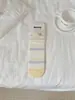 Meias Finas de Primavera para Mulheres, Meias Largas de Cano Médio em Roxo, Moda Coreana Estilo Ins com Etiquetas de Tecido Fofas, Meias Largas Estilo College