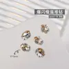 Nova arte de unha broca de rede vermelha explosão através de branco fino denier cristal pilha broca três-dimensional fundo pontiagudo broca unha diamante joia