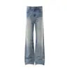 Nb347 High Street Estilo Americano Unissex Moda de Rua de Alta Qualidade Design Desgastado Jeans Flare Slim Fit Masculino