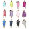 Bata de Playa de Color Sólido Transfronteriza Seleccionada Cuidadosamente con Capucha, Toalla Absorbente para Playa, Bata para Cambiarse al Aire Libre para Surf