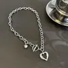 Collar de cadena para clavícula con hebilla OT, corazón hueco, colgante de motocicleta, estilo simple para mujer, estilo frío simple