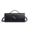 Bolso Baguette Ruyi Tejido a Mano de Cuero Suave, Bolso Acordeón Cuadrado Horizontal, Bolso de Mano de Exportación, Bolso Cruzado, Lujo Ligero