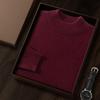 Suéter de cachemira de montaña con cuello alto para hombre, suéter de otoño e invierno de color liso, suéter holgado de talla grande, camisa informal de negocios cálida.