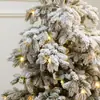 Árvore de Natal Coberta de Neve Nova Transfronteiriça 135cm Cheia de Pinos com Luzes Embutidas Árvore em Vaso Entrada de Villa Decoração de Natal Árvore de Neve