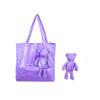 Bolsa de Compras Dobrável Criativa com Ursinho de Cor Sólida Nova Bolsa de Compras Dobrável para Armazenamento Bolsa de Compras Portátil de Grande Capacidade