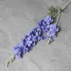 Delphinium Artificial de 2 Ramas con Acabado Afelpado, Delphinium Grande, Jacinto, Decoración para el Hogar, Accesorios para Fotografía de Bodas, Flores Artificiales al por Mayor