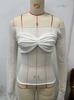 04 Ropa de mujer estilo ins europeo y americano otoño e invierno nuevo modificado de pecho sexy chica caliente top de camiseta de perspectiva ligera