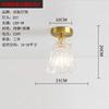 Luz de corredor de cobre puro para corredor de vidro Luz de entrada de porta Luz nórdica de luxo para varanda de vidro Lâmpada de teto de rede popular led