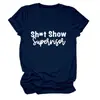 Camiseta Feminina Simples, Confortável e Versátil, Gola Redonda, Manga Curta - Supervisor de Show de Horrores Europeu e Americano Site Independente Ebay