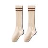 Calcetines de pantorrilla para niños, otoño e invierno, calcetines de algodón rojo de red blanca, calcetines de pelo a rayas, medias gruesas para mujer, Zhuji al por mayor