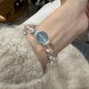 Pulsera de Cristal Blanco Aguamarina para Mujer 2025 Nuevas Explosiones Lujo Ligero Nicho Sentido de Alta Gama Regalo de San Valentín para Novia