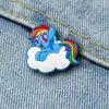 Interesante Insignia Broche de Dibujo Animado Pony Mochila Bolso Escolar Decoración Bolsas de Lona Accesorios Goma Suave Pin de Broche Lindo
