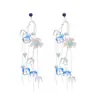 Aretes de Borla de Flor de Acrílico Plateado Estilo Festivo Frescos Elegantes Pendientes Sentido Avanzado Pendientes Sentido del Diseño Nicho