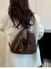 Estilo Coreano Casual Retro Gran Capacidad para Mujer 2026 Nuevo para el Trabajo Gamuza Multiusos Bolso de Hombro Tote Mochila