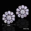 Cao Shi Aretes de Copo de Nieve Nuevo Amazon Super Flash Gota de Agua Flor Aretes de Zirconia Cristal Elegantes Aretes Venta Caliente