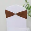 Funda para silla sin nudos, termoadhesiva, con lazo de flores y pedrería, con banda elástica y pedrería, ideal para bodas, eventos y comercio exterior.