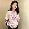 Camiseta de Manga Larga para Niña, Moda Nueva Primavera y Otoño 2026, Algodón Puro, Top Falso de Dos Piezas para Niña Pequeña, Camiseta Básica para Niños