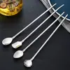 Acero Inoxidable 304 Popote Rosca Oval Sandía Cuchara para Café Té con Leche Cuchara para Revolver Vajilla Al por Mayor Bebidas Transfronterizas