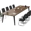 Mesa de conferencias, mesa larga, mesa simple moderna para sala de conferencias, recepción y negociación, banco de trabajo simple, combinación de escritorio y silla de oficina