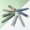 Accesorios para Correa de Reloj de Piel de Vaca de Primera Capa Denim de Gama Alta Retro Adecuado para Huawei Correa de Lona de Cuero Genuino Suave para la Piel