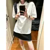 Nueva Camisa Polo Blanca de Verano 2026, Camiseta de Algodón Puro Pesado de Manga Corta para Mujer, Top de Moda y Versátil, Tendencia Ins
