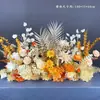 Arreglos Florales Artificiales Transfronterizos para Decoración de Bodas, Arreglos Florales para Pasarela de Bodas, Decoración de Banquetes, Filas Largas de Flores