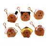 Nueva Llegada Cappibala Peluche Monedero Capibara Bolso Colgante Auricular para Hombre y Mujer Almacenamiento Llavero Regalo