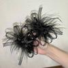 Clip de cinta de plumas brillantes de alta calidad atmósfera Super hada negro peludo clip de tiburón lazo horquilla tocado
