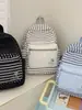 Mochila con estampado de rayas estilo coreano, moderna y versátil, mochila de nicho estilo Ins para estudiantes de secundaria, preparatoria y universidad