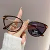 Óculos Miopia Fotocromáticos Retrô Cat-Eye para Mulheres, Ultraleves, Anti-Luz Azul, Óculos de Miopia Prontos para Proteção Ocular