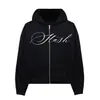 Outono e Inverno 2025 Novo Estilo Personalizado Tendência Rua Letra Zíper Cardigan com Capuz Moda Rua Casual Moletom