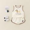 Ropa para Niños Huzhou Zhili Conjunto de Verano para Niños Estilo Coreano Algodón Puro Bebé de un Año Mangas Cortas Ropa Delgada de Verano para Niños