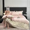 Nuevo Set de Cuatro Piezas de Edredón de Verano de Seda Lavada con Estampado Digital a Juego de Color Edredón Fresco de Verano Funda de Edredón para Dormir Desnudo Edredón de Verano