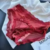 [Rojo Ancola] 880# Ropa Interior Roja Grande de Año Nuevo Malla de Encaje Seda de Hielo Ropa Interior Roja