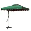 Sombrilla de Patio Cantilever de 4 Costillas de 2.2M/2.5M con Volante, Manivela y Base Cruzada, Parasol para Patio Trasero, Piscina, Jardín